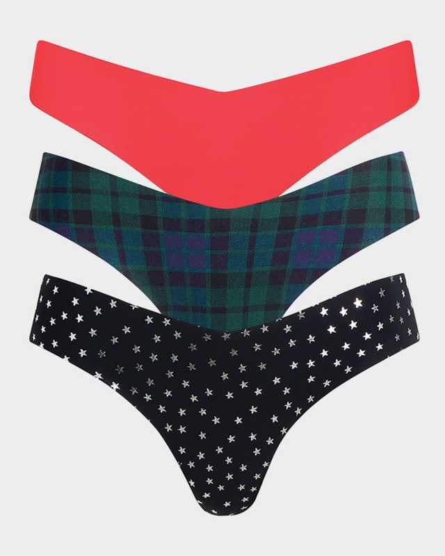 Holiday Microfiber Thongs, 3-Pack